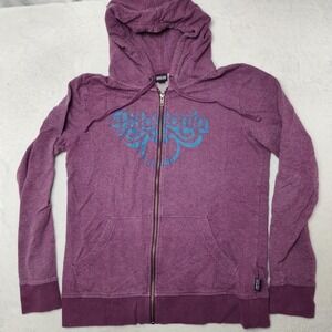 Patagonia Hoodie Womens Medium Purple Full Zip Lightweight Terry Organic 39453